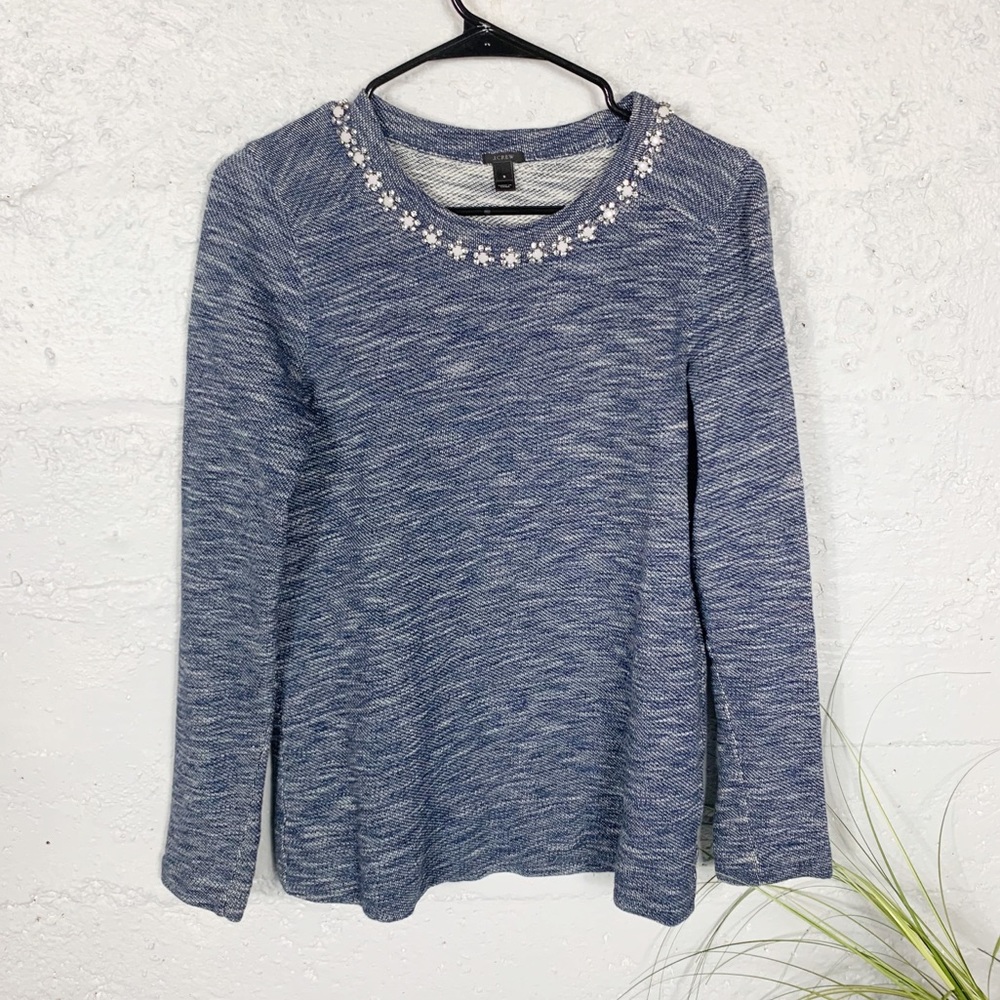 J Crew Beaded Neckline Sweater